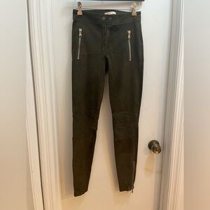 Rebecca Minkoff Olive Green Suede Riding Pant XS